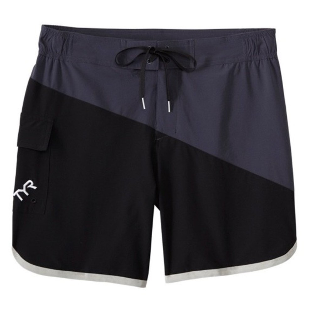 NWT TYR Men’s Board Short Swim Trunk Black/Grey 2XL